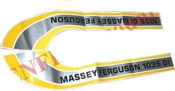 TAURISH Massey Ferguson 1035 DI Tractor Bonnet Side Decal Emblem Sticker Set