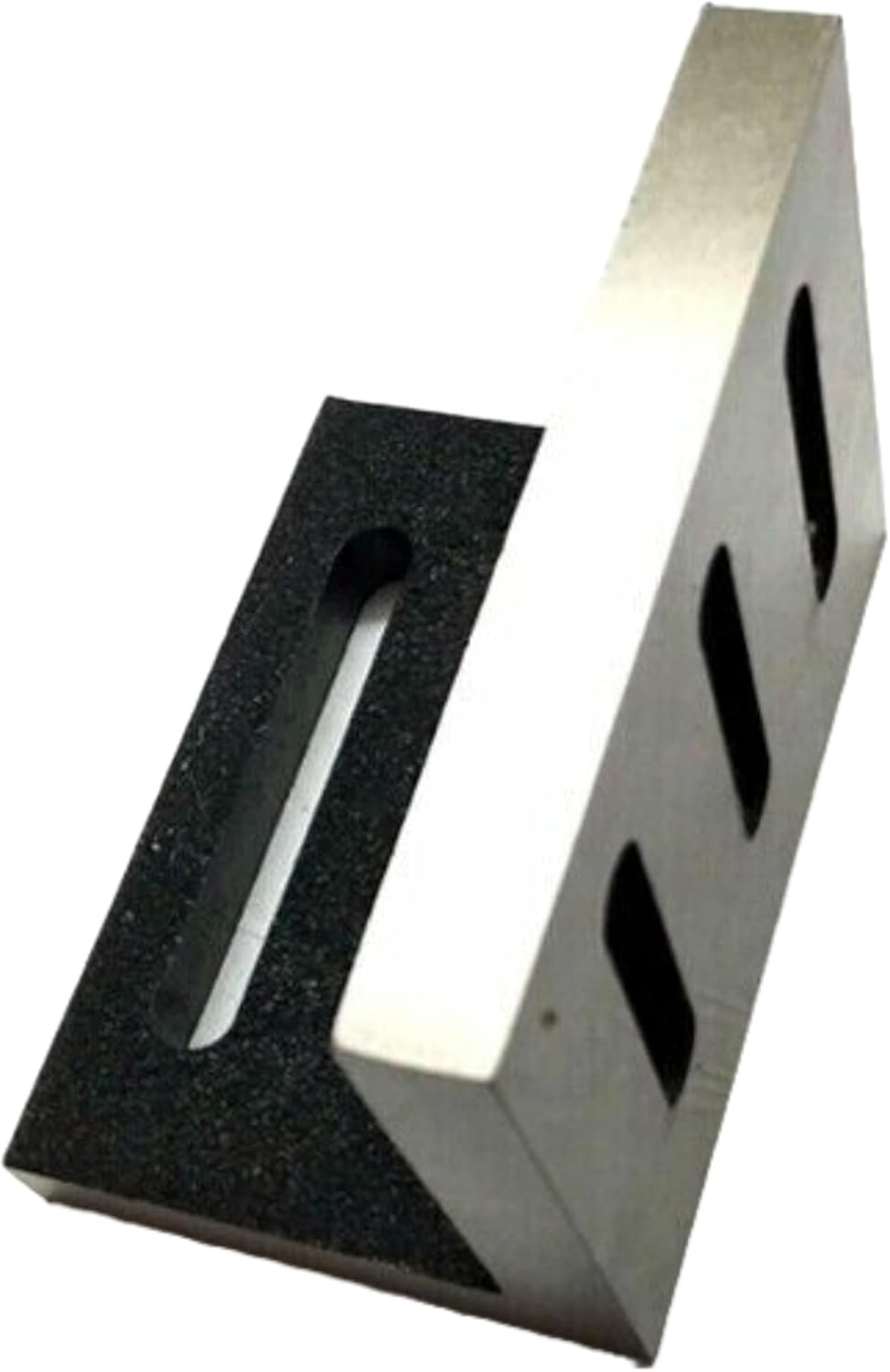 TAURISH Slotted Angle Plate Cast Iron Machine 110 x 89 x 75 MM - Precision Ground, Open End, 5 Slots, Stress Relieved, Workholding Fixture for Metalworking