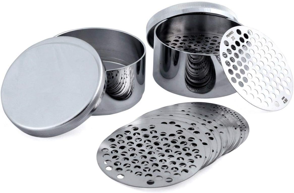 DIAMOND SIEVE 33 MM SET OF 42 PLATES JEWELRY TOOL MEASURE GEMSTONES ECO MODEL