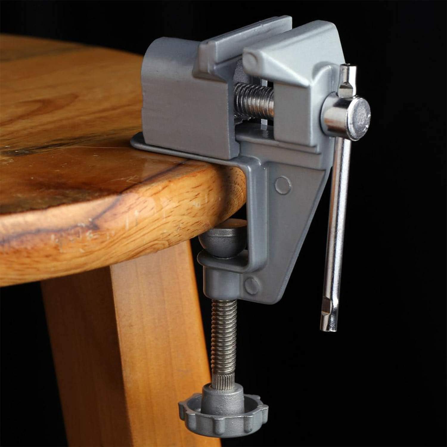 Mini Table and Bench Vise 2" - 50mm Jaw for Small Work, Crafts, Arts, Detailing, Woodworking, Workbench, Soldering, Garage, Hobbies, Finishing, Modeling, Tables, Flat, Angular, and Round Objects