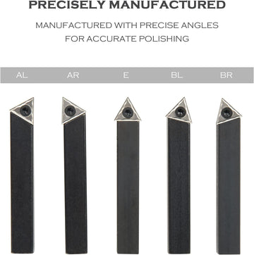 5 Pcs 3/4" Indexable Carbide Insert Turning Tool Bit Lathe Set with C6 Chipbreaker TCMT Carbide 10 Inserts