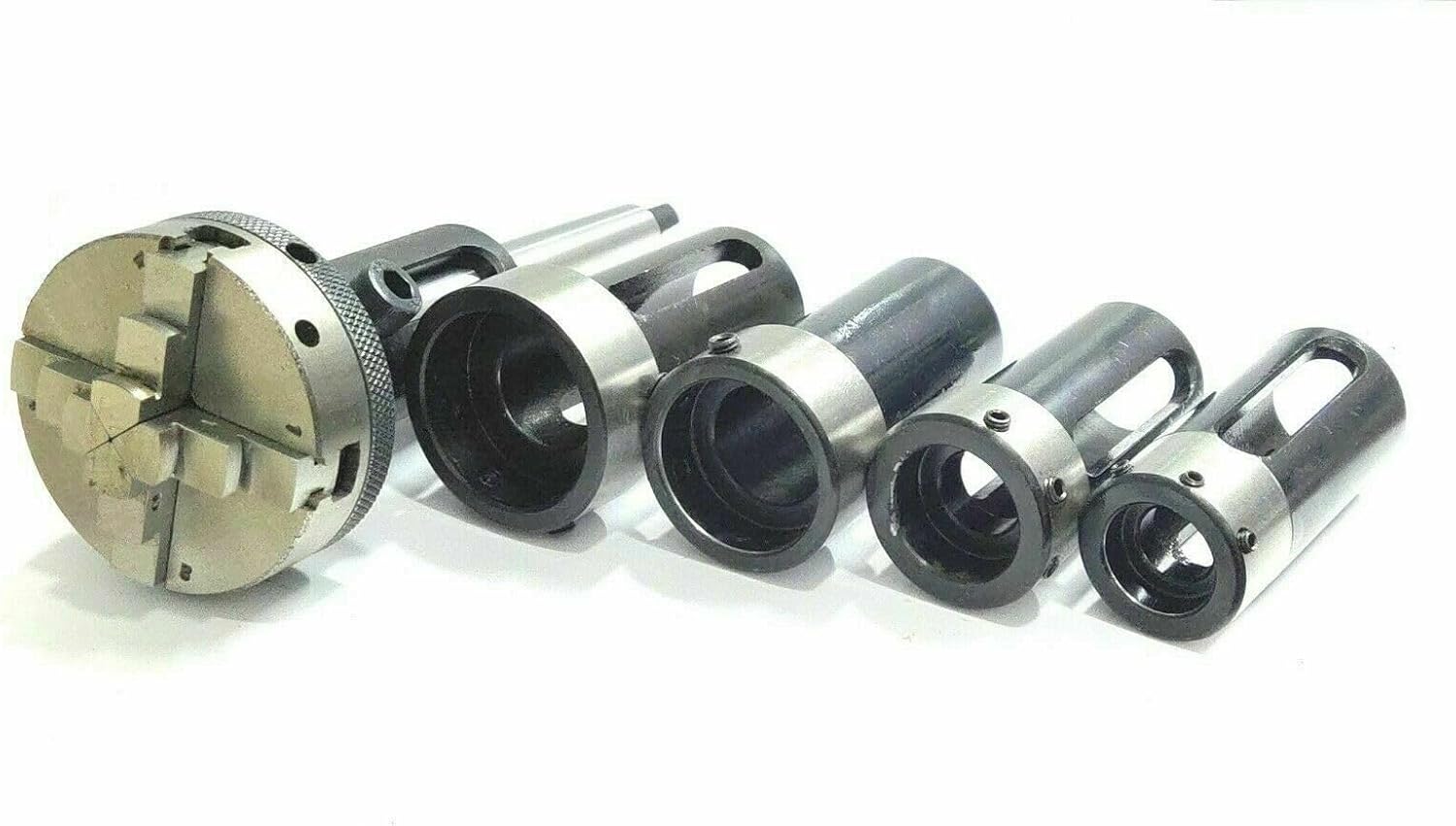 TAURISH Floating Tailstock Die Holder Set MT-2 Threading & Tapping for Lathe – Includes 65mm Chuck, M14 x 1 Thread, Hardened Shank, and Precision Ground 2MT Morse Taper