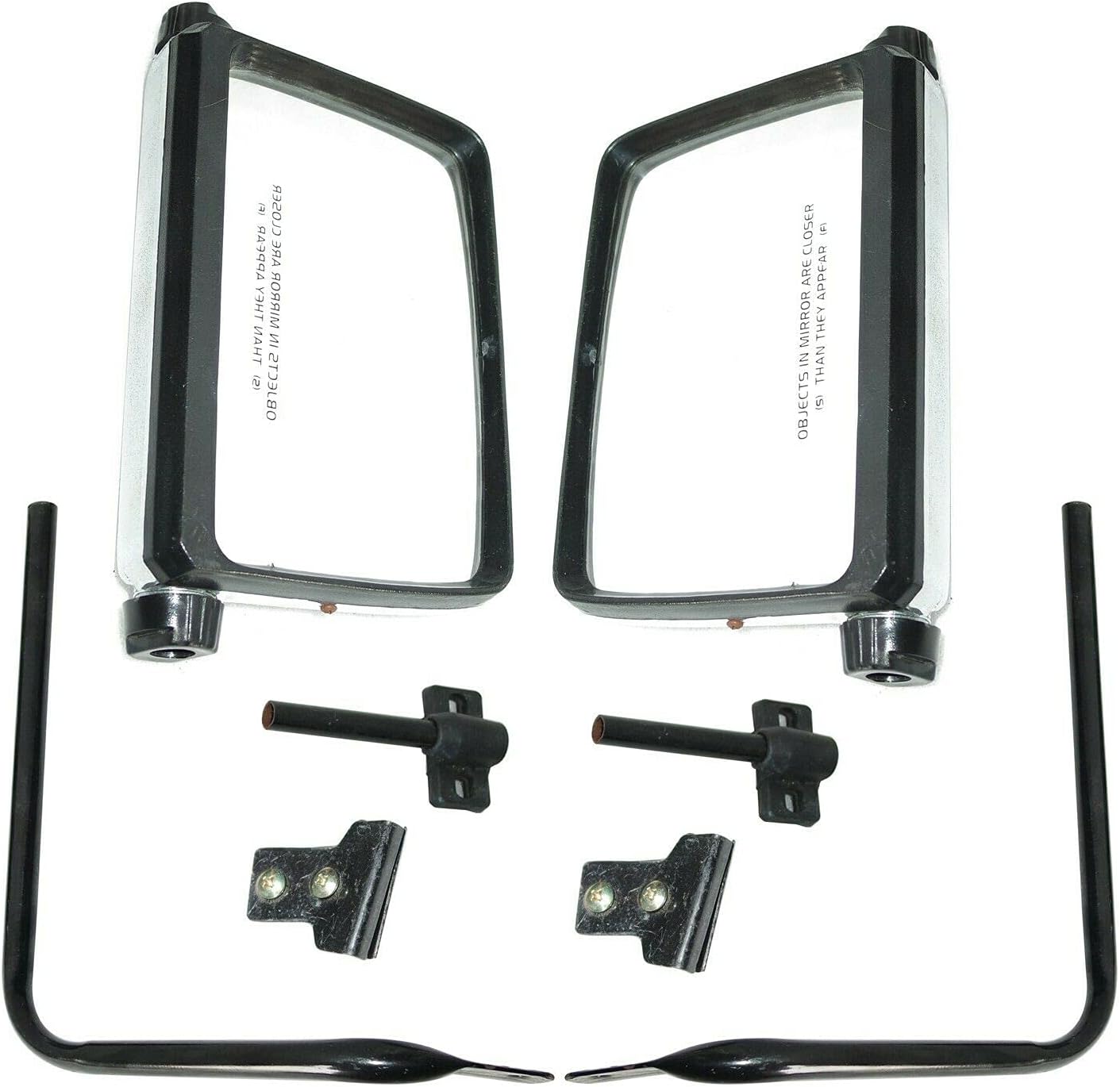AEspares Suzuki Samurai SJ410 SJ413 Side Exterior Rear View Mirror Set Chrome Finish