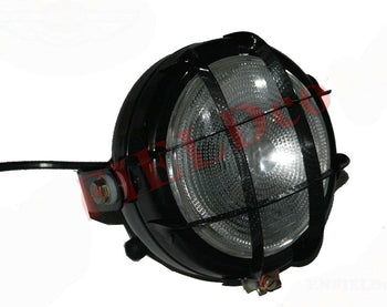 TAURISH Black Plough Spot Light With Bulb & Grill for 'Massey Ferguson' 6