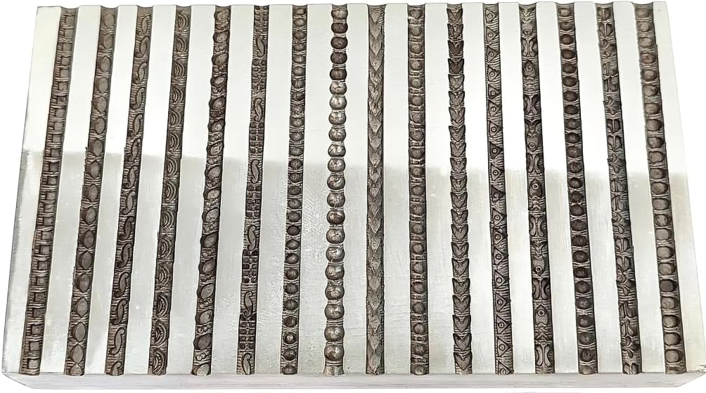 Taurish Wire Impression Die 16 in 1 Pattern - Wire Bangle Die (Design 4), Silver