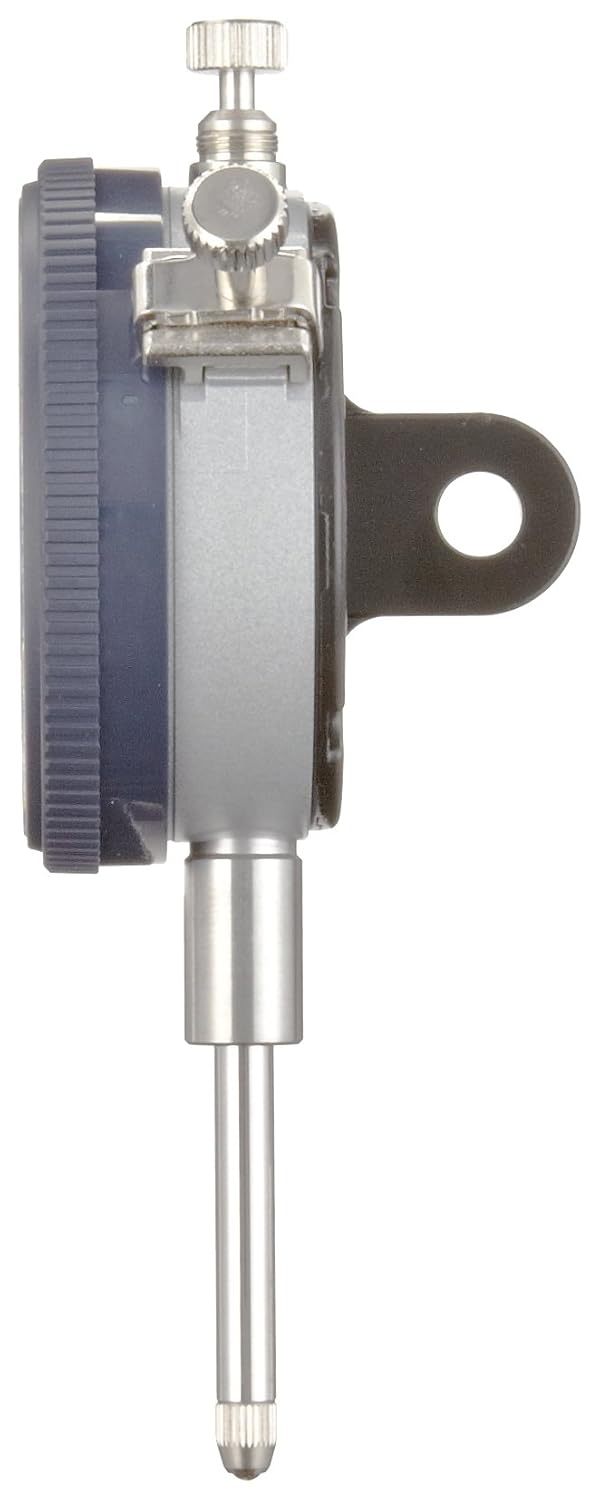 Mitutoyo "2416S" Dial Indicator, 4-48 UNF Thread, 0.375" Stem Dia., lug Back," White Dial, 0-100 Reading, 2.244" Dial Dia., 0-1" Range, 0.001" Graduation, -0.002" Accuracy