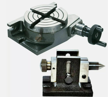 Taurish Rotary Table 3" 80mm Horizontal Vertical Low Profile With Single Bolt Tailstock