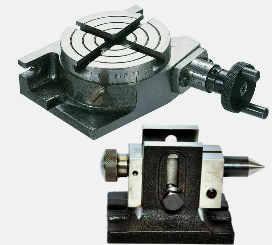 Taurish Rotary Table 3" 80mm Horizontal Vertical Low Profile With Single Bolt Tailstock