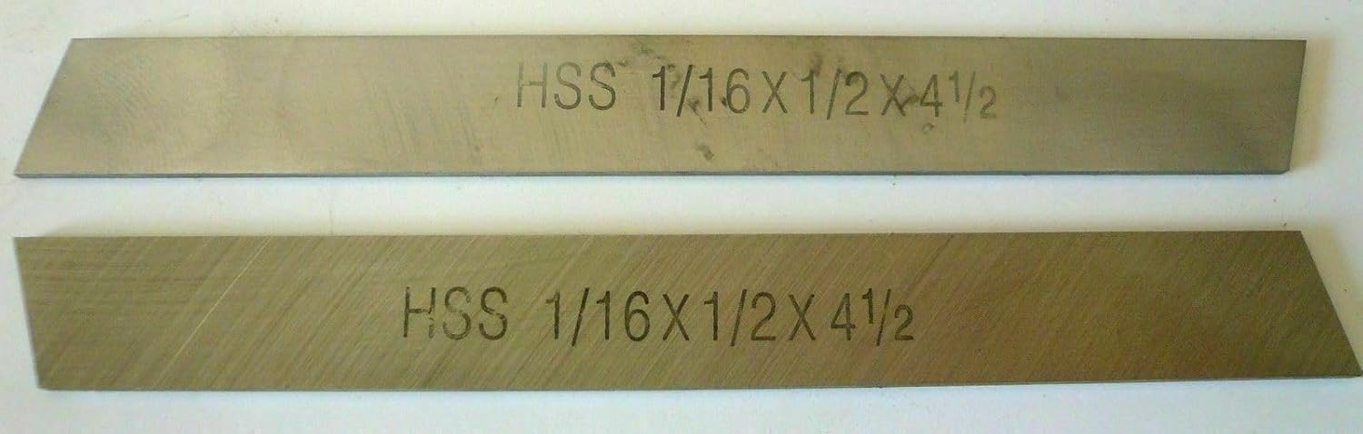 TAURISH 2 Pieces HSS Mini Metal Lathe Cut-Off Blades M2 Tool Steel 1/16" x 1/2" x 4-1/2" for Steel and Non-Ferrous Metals