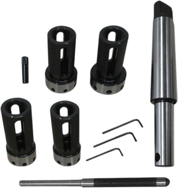 TAURISH Lathe Tailstock Die Holder Set of 4 - Floating Type MT2 Shank, Holds Imperial Die (13/16