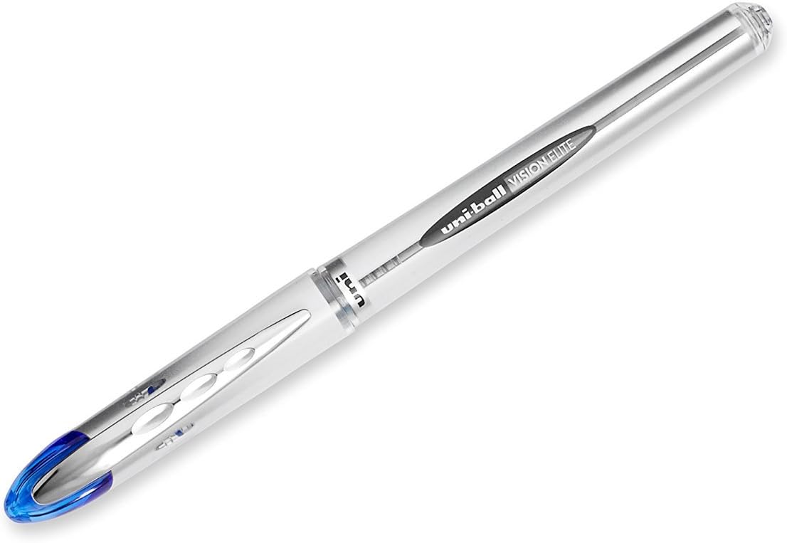 Uniball Vision Elite Roller Ball Pen, Blue Ink, Bold 5 Pens Per Order