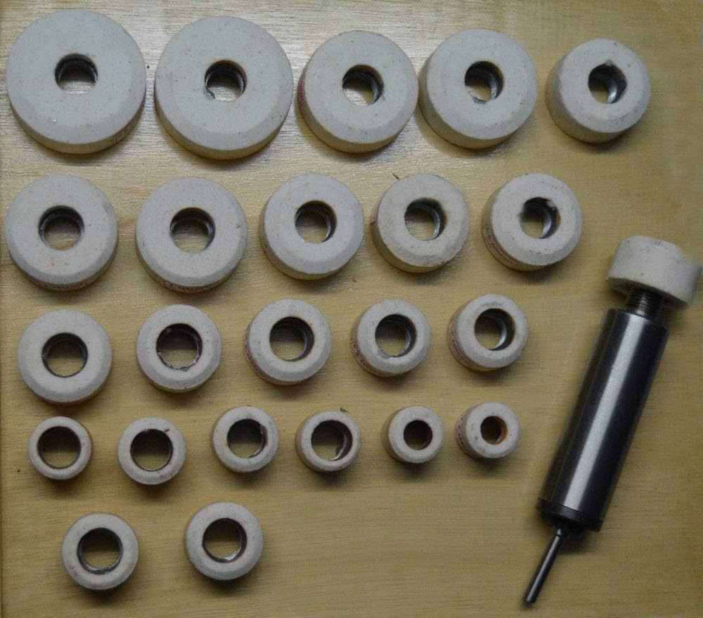 SIOUX WHITE 24 PCS - 1" TO 2.1/2" VALVE SEAT GRINDER STONE SET + STONE HOLDER