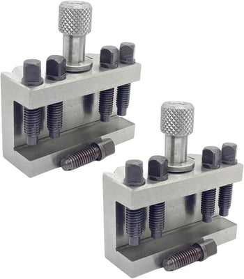 TAURISH Quick Change Toolpost T-63 Standard Holder (2pcs) - Suitable for Boxford, Harrison, Colchester, Chipmasters, Bantams, 24mm Tool Capacity, Hardened