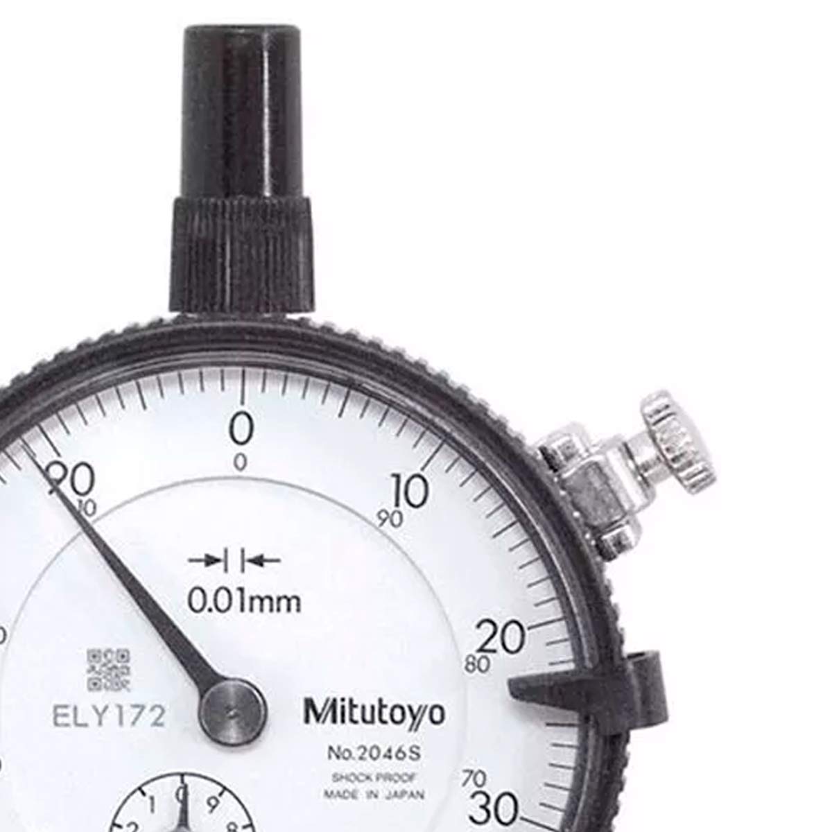 Mitutoyo 2046S, 0.01mm X 10mm Dial Indicator, 0-100, Lug Back, Series 2, 8mm Stem