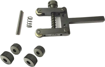 TAURISH Spring Loaded Clamp Type Knurling Tool for Lathes 2" Capacity, 8mm x 9.5mm Shank, Includes 4 Alloy Steel Knurls (2 Left-Hand, 2 Right-Hand Spiral) for Mini, Small & Medium Lathe Machines