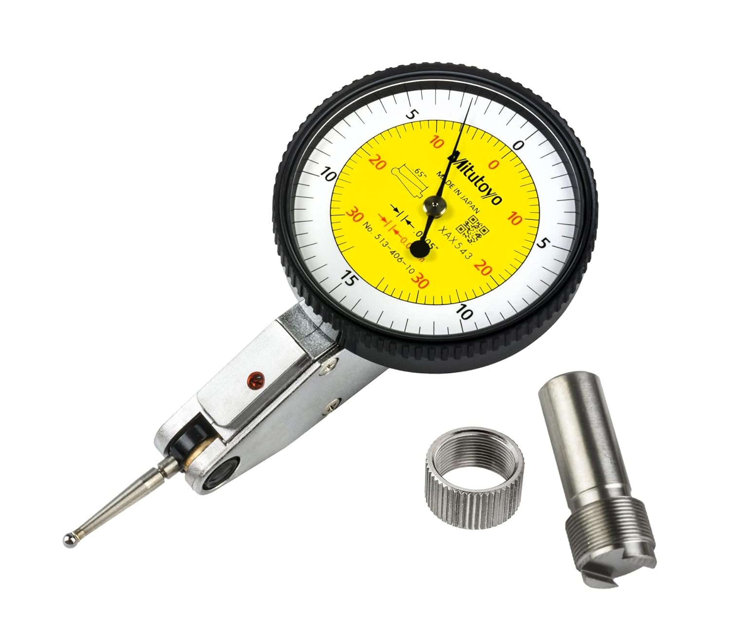 Mitutoyo 513-406-10E, .0005/0.01mm X .030/0.7mm Horizontal Test Indicator, 0-15-0/0-35-0, Inch and Metric