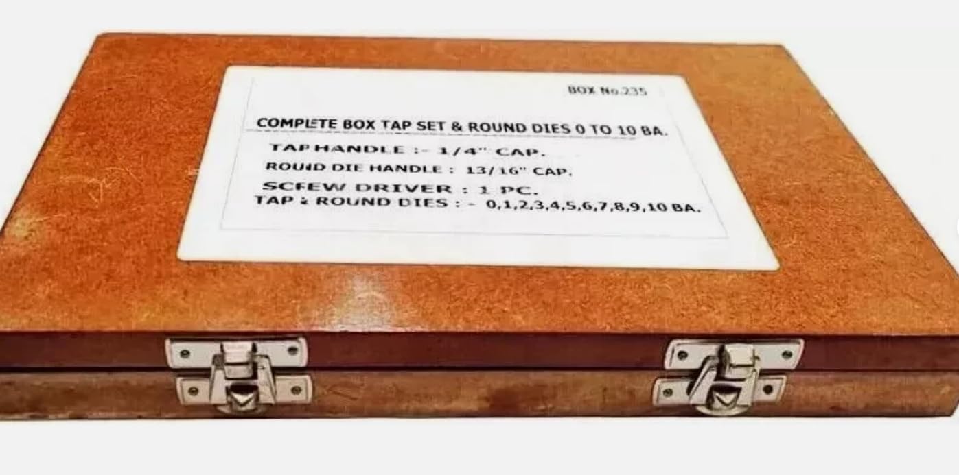 Taurish Tap British Association Set Complete Tap and Dies Set 0 To 10 BA