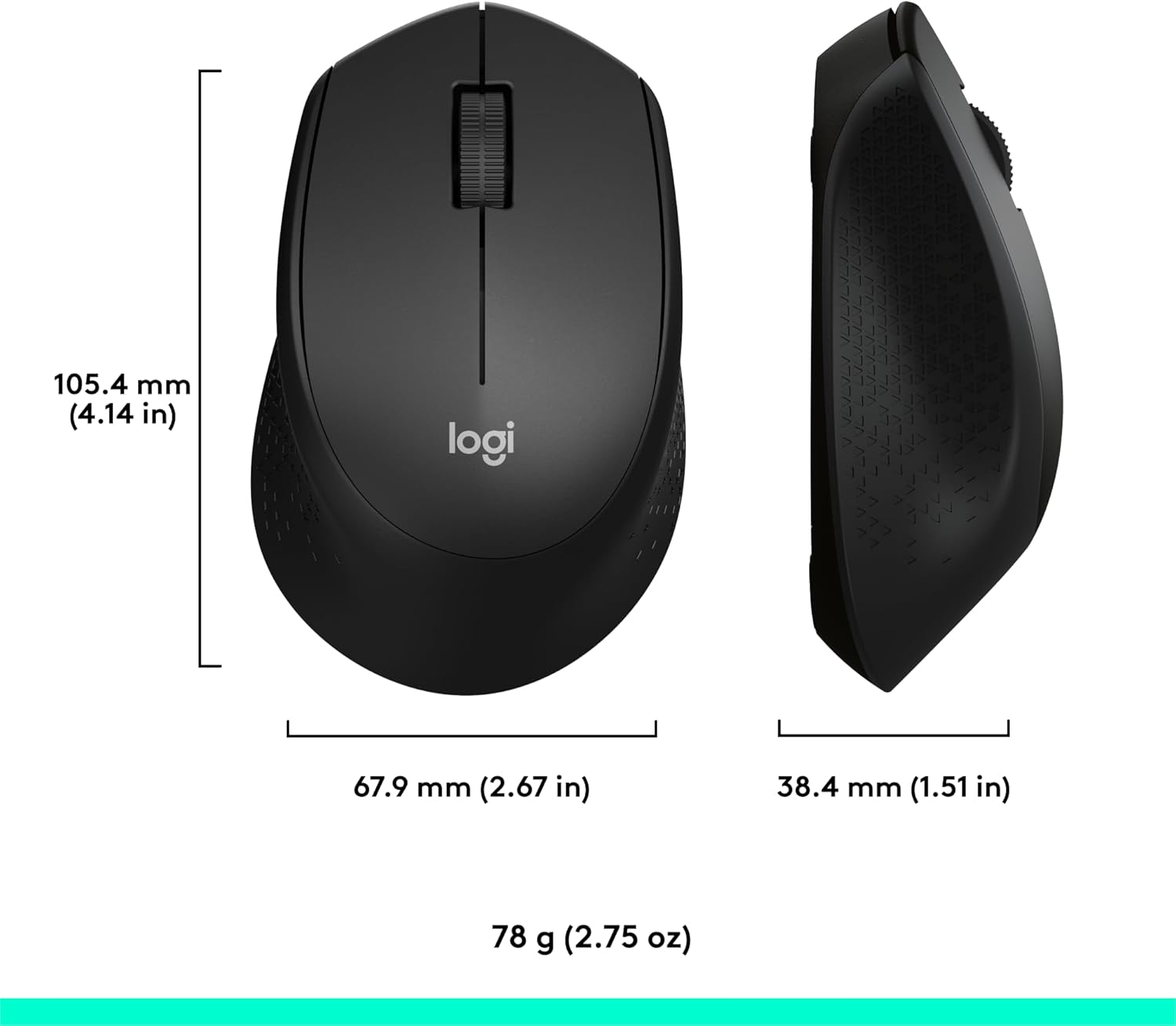 Logitech M331 Silent Plus Wireless Mouse- Black