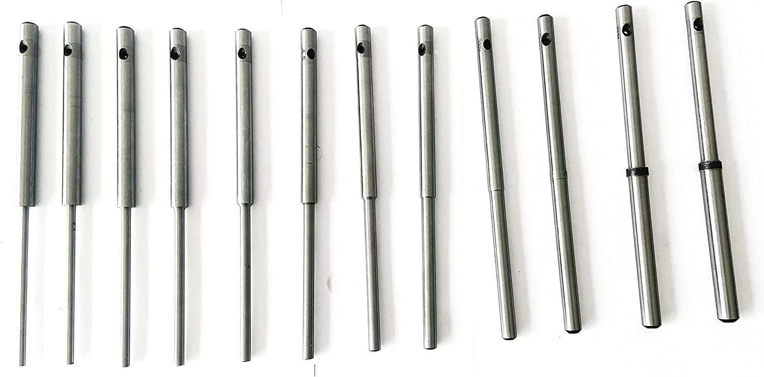 TAURISH 12 Pieces Sioux Valve Seat Grinder Straight Pilots Grinding Stems Hardened (Top 0.385 inches) Sizes From 4mm to 12mm
