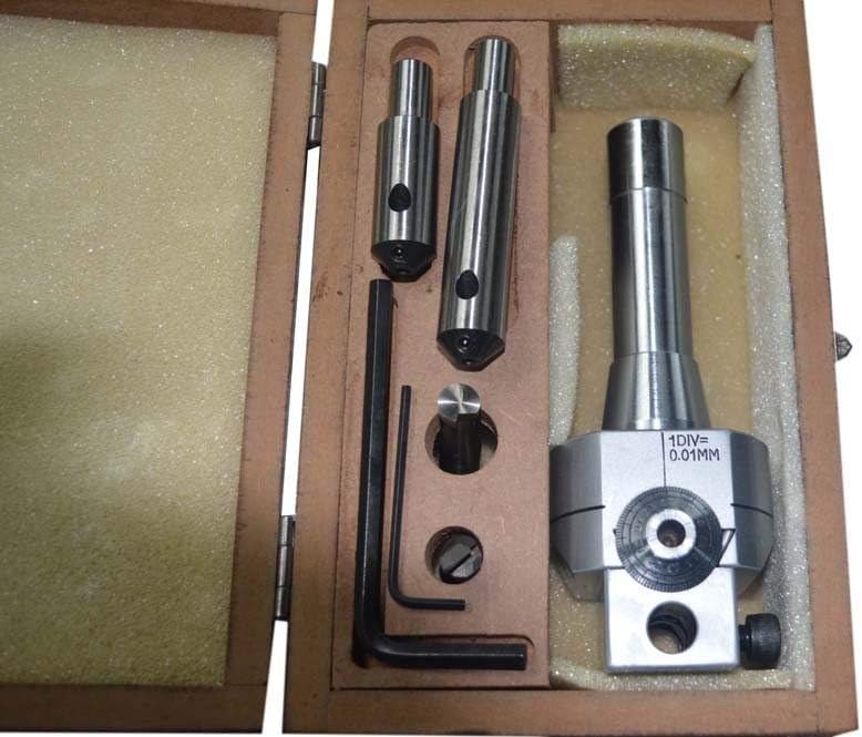 BORING HEAD 62 MM WITH R8 SHANK FOR MILLING MACHINES M12 DRAWBAR - NEW PRECISION