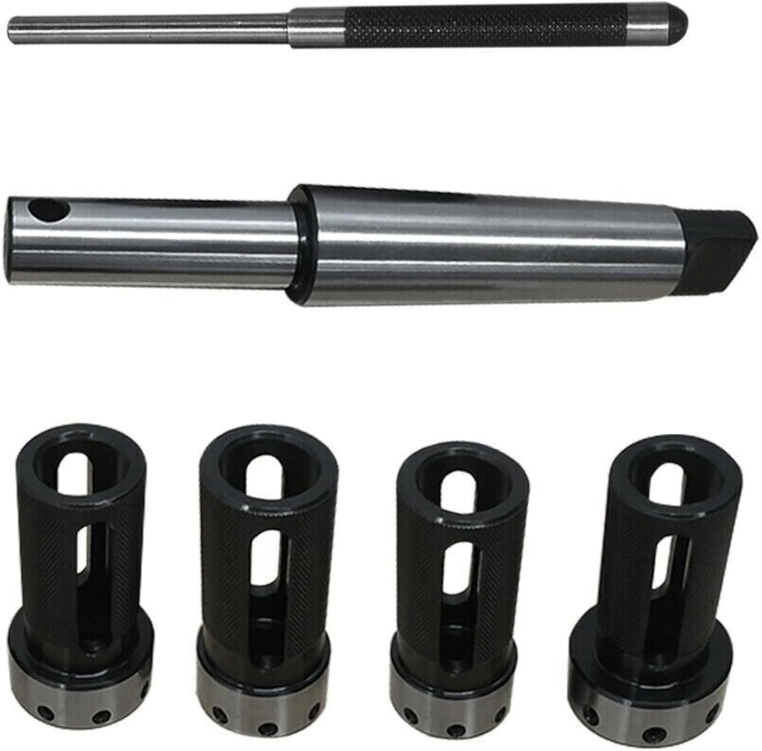 TAURISH Lathe Tailstock Die Holder Set of 4 - Floating Type MT2 Shank, Holds Imperial Die (13/16", 1", 1-5/16", 1-1/2") - Ideal for Accurate Thread Cutting on Lathe Machines