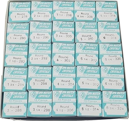 TAURISH Assortment High Dome Plastic Deluxe Watch Crystals 250 Pieces Size 27.8mm-32.4mm