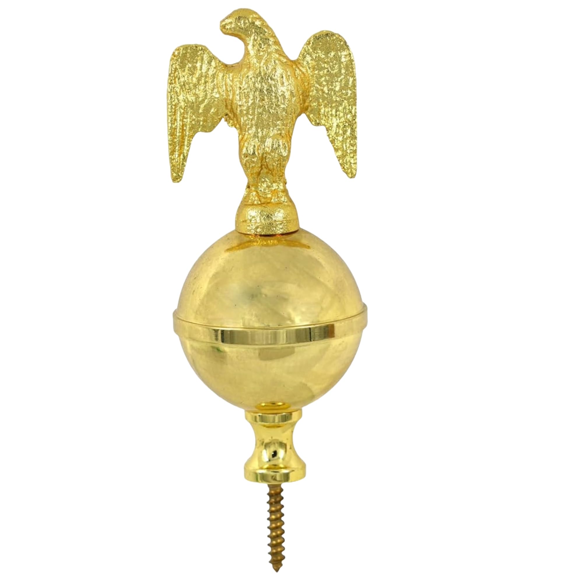 TAURISH Brass Eagle Ball Clock Finial for Grandfather Longcase & Bracket Clocks, Decorative Clock Accessory