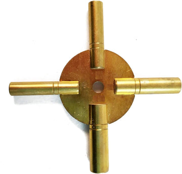 4-Size Solid Brass Clock Winding Keys - 4 Odd Sizes (5189)