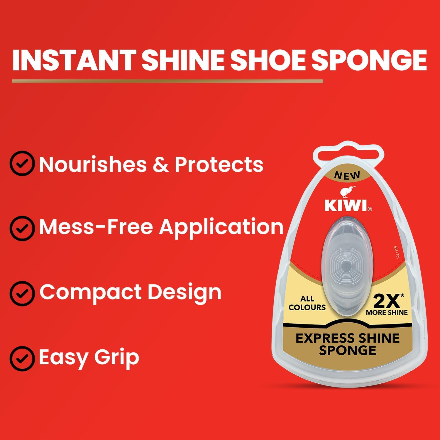 KIWI Express Shine Instant Sponge Shoe Polish , 5ml Wax Leather