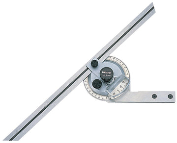Mitutoyo 187-906, Universal Bevel Protractor, 12" Blade, 5 minute Vernier Resolution