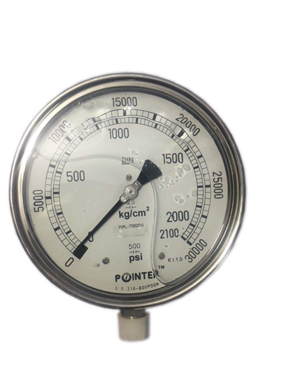 AI High Pressure Gauge Dual Scale 0-2100 Bar /0-30000 Psi Ideal For Common Rail New