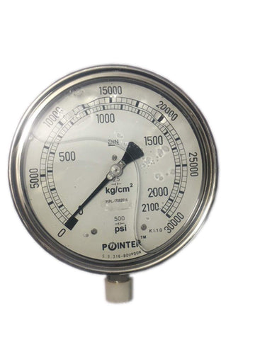 High Pressure Gauge Dual Scale 0-2000 BAR / 0-30000 PSI Ideal for Common Rail
