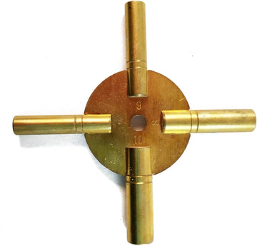 Clock Winding Key - Brass (Even) Antique and Grandfather Key (Even) (5190)