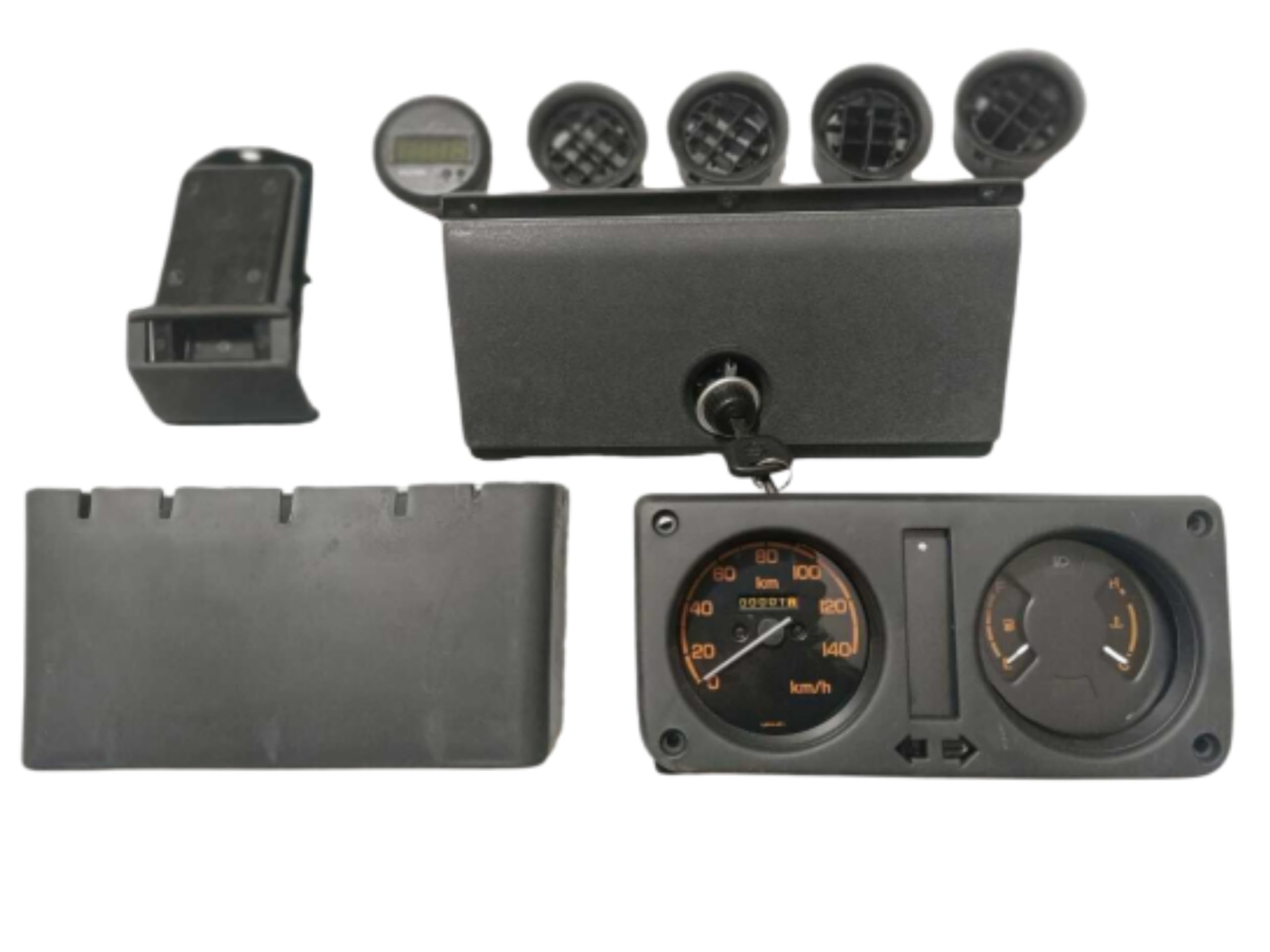 TAURISH for Samurai SJ410 SJ413 Complete Dashboard Products Speedometer, Stereo Console Box, Glove Box Lid, AC Air Vents, Digital Watch, and Ash Tray