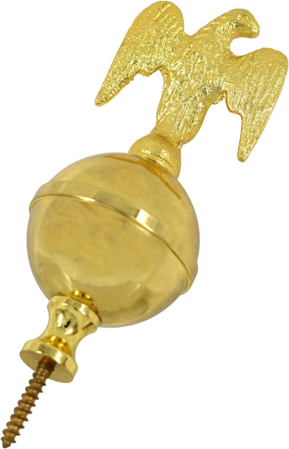 Brass Eagle Ball Clock Finial for Grandfather Longcase & Bracket Clocks, Decorative Clock Accessory