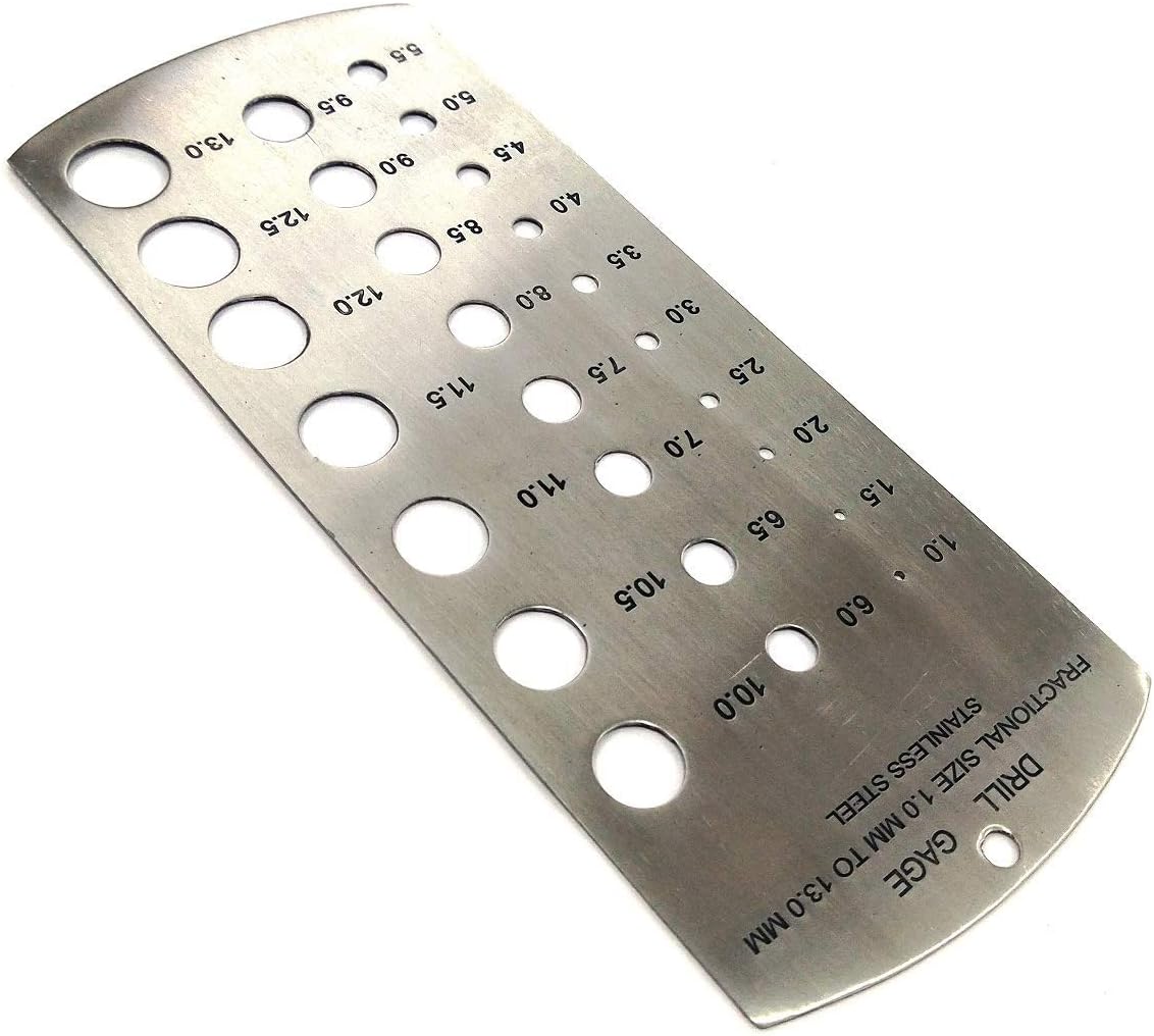 TAURISH Drill Gauge Metric Standard-Made in Stainless Steel Range 1-13 mm