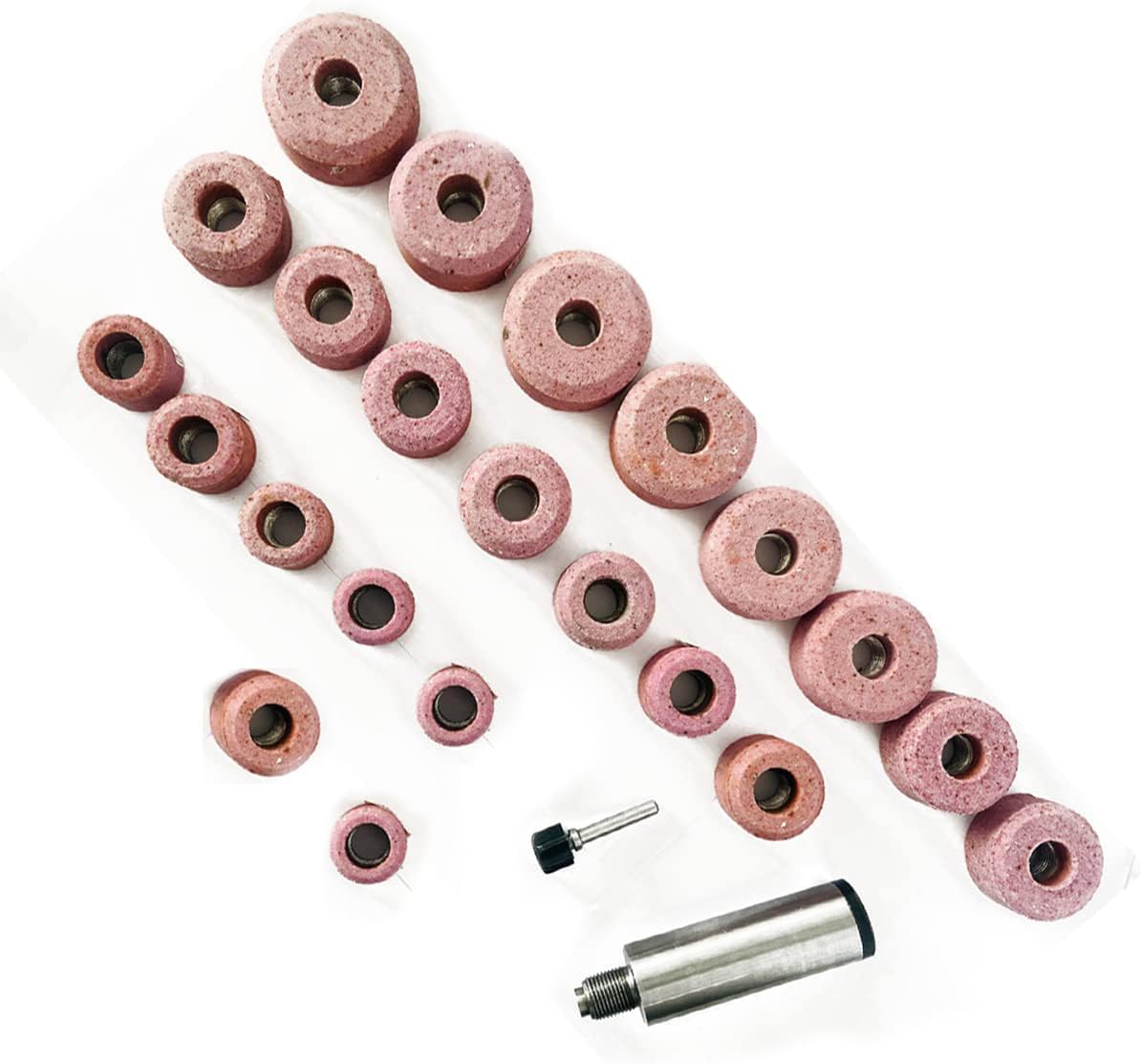 AI Sioux Valve Seat Grinding Pink Stones Set 24 Pcs 80 Grit Sioux Holder Drive Ball