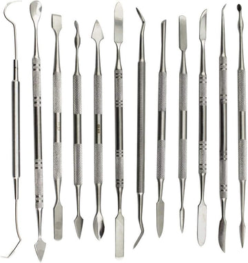 AI New Wax Carving Tools Double Ended Spatulas Set of 12 - Pouch Packed