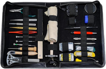 TAURISH Professional Watch Repair Tool Kit Complete Watch Repair Tools for Maintenance, Battery Replacement, Watch Link Adjustment & Back Removal