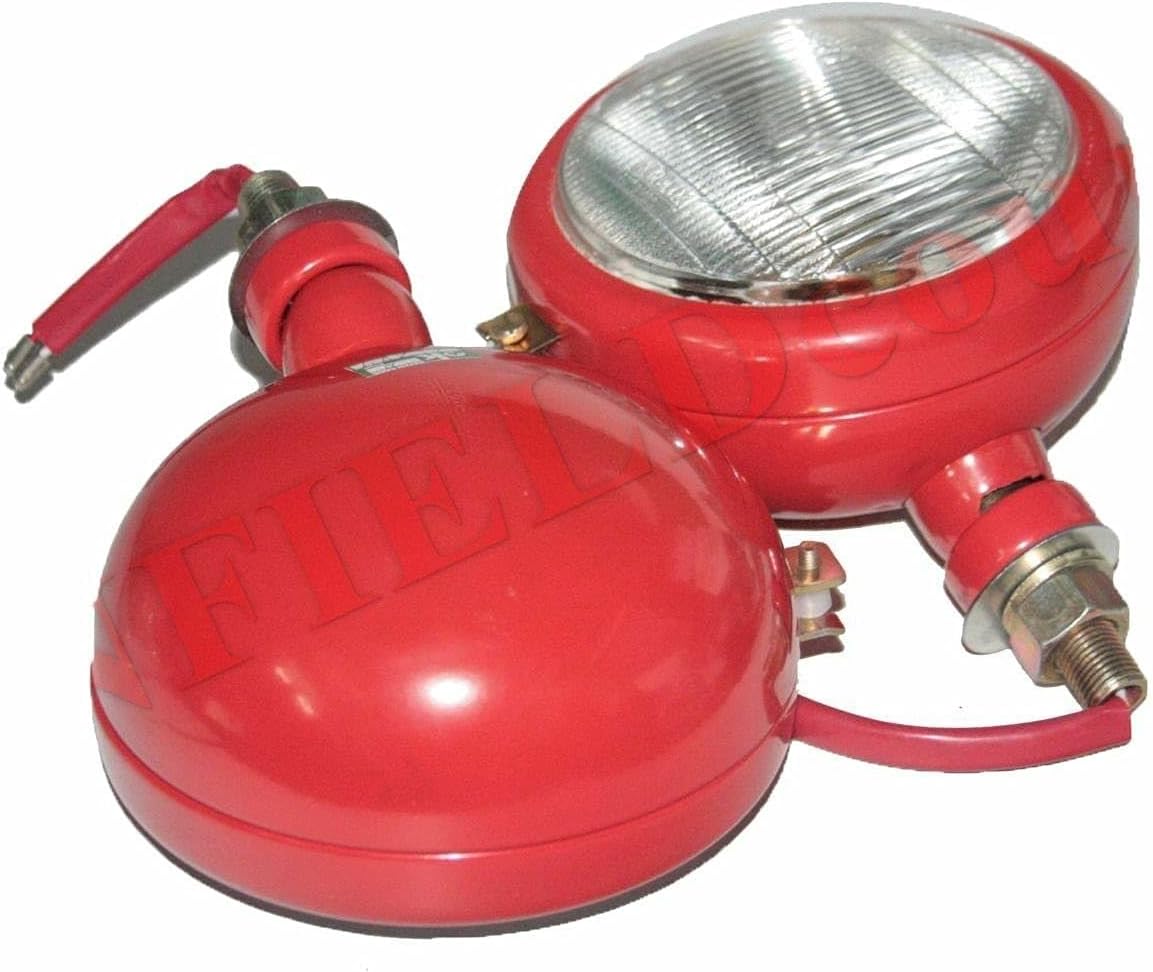 TAURISH Pair Red Headlight Right Left With Parking Bulb & Slot 'Massey Ferguson' 135