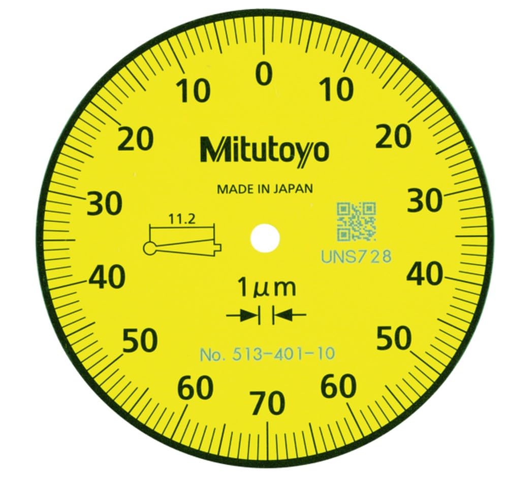 Mitutoyo 513-401-10E DIAL TI, BAS, STD 0.14 mm, 1 ?m Accuracy, 0.001 mm, Yellow