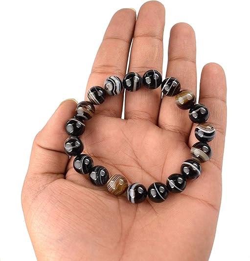 Natural Sulemani Hakik Crystal Bracelet for Women and Men Pack of 2, 8mm Healing Beads Stretchable Energy Bracelet for Protection, Grounding, and Healing Jewelry