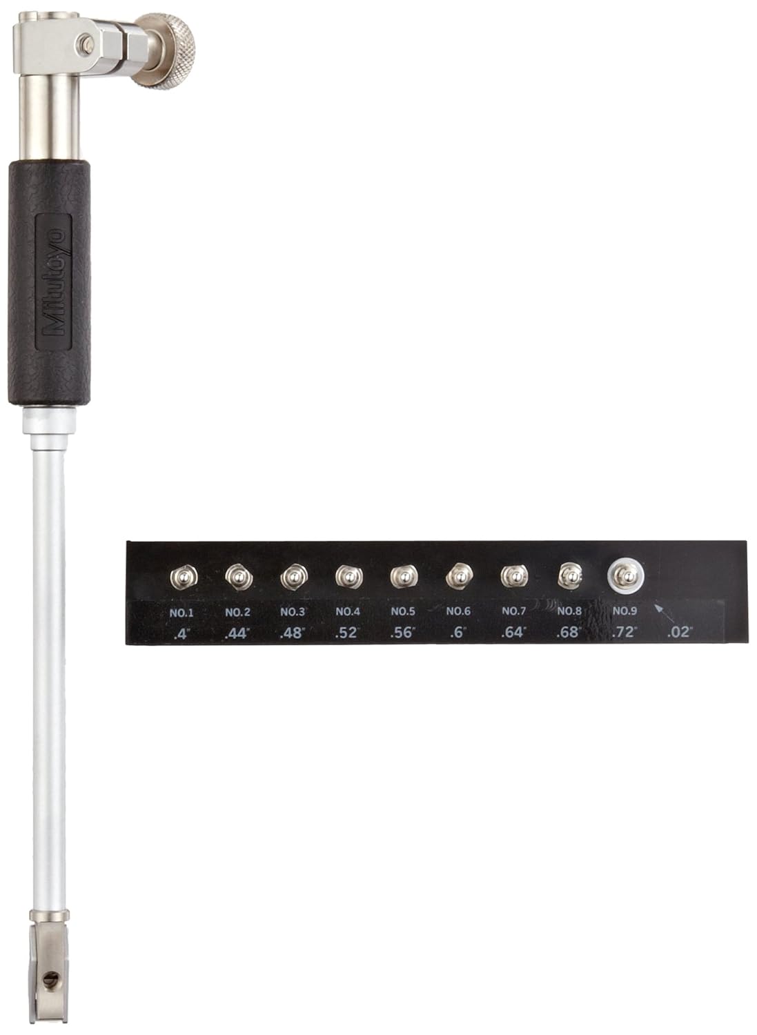 Mitutoyo 511-205 Dial Bore Gauge for Small Holes, 0.4-0.75" Range, Without Dial Gauge or Protector Cover