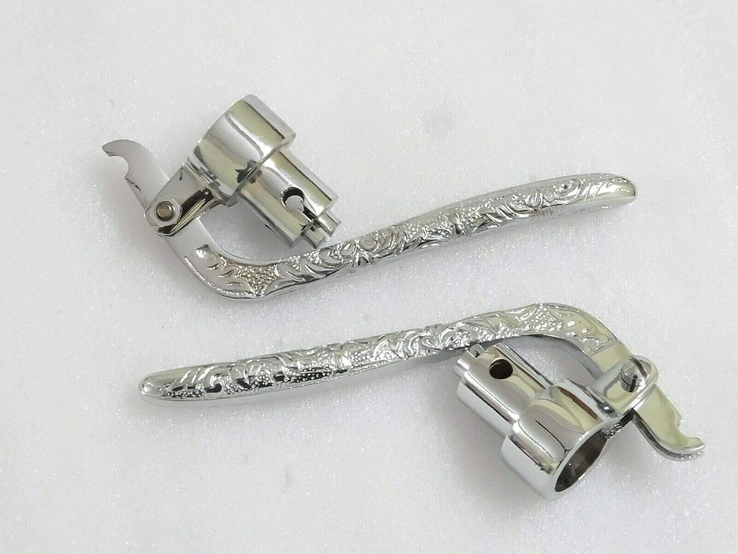 Royal Crusaders Inverted Levers Heavy Brass Chromed Beautifully Engraved 1" (Pair)