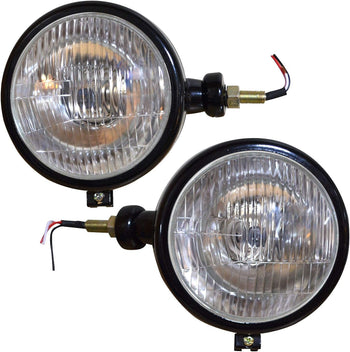 TAURISH Black Headlight Set For Tractor 275, 575, 485, 475 With Light Bulb 2 Pcs.