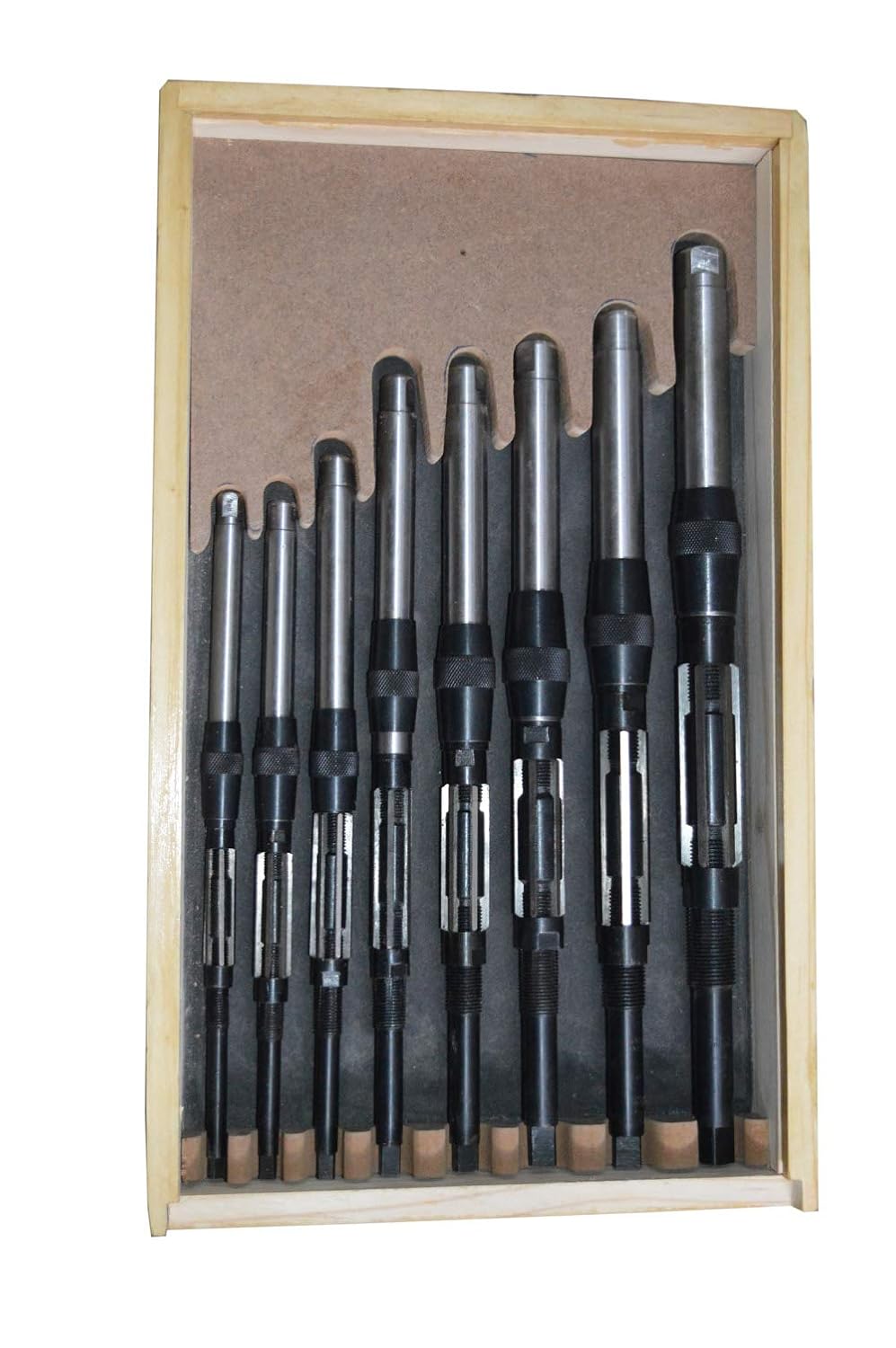 Expanding Adjustable Hand Reamer 8 Piece Set 15/32"- 1.1/16" - H4 - H11 Reamers + Extension Pilot Guide - Boxed Set