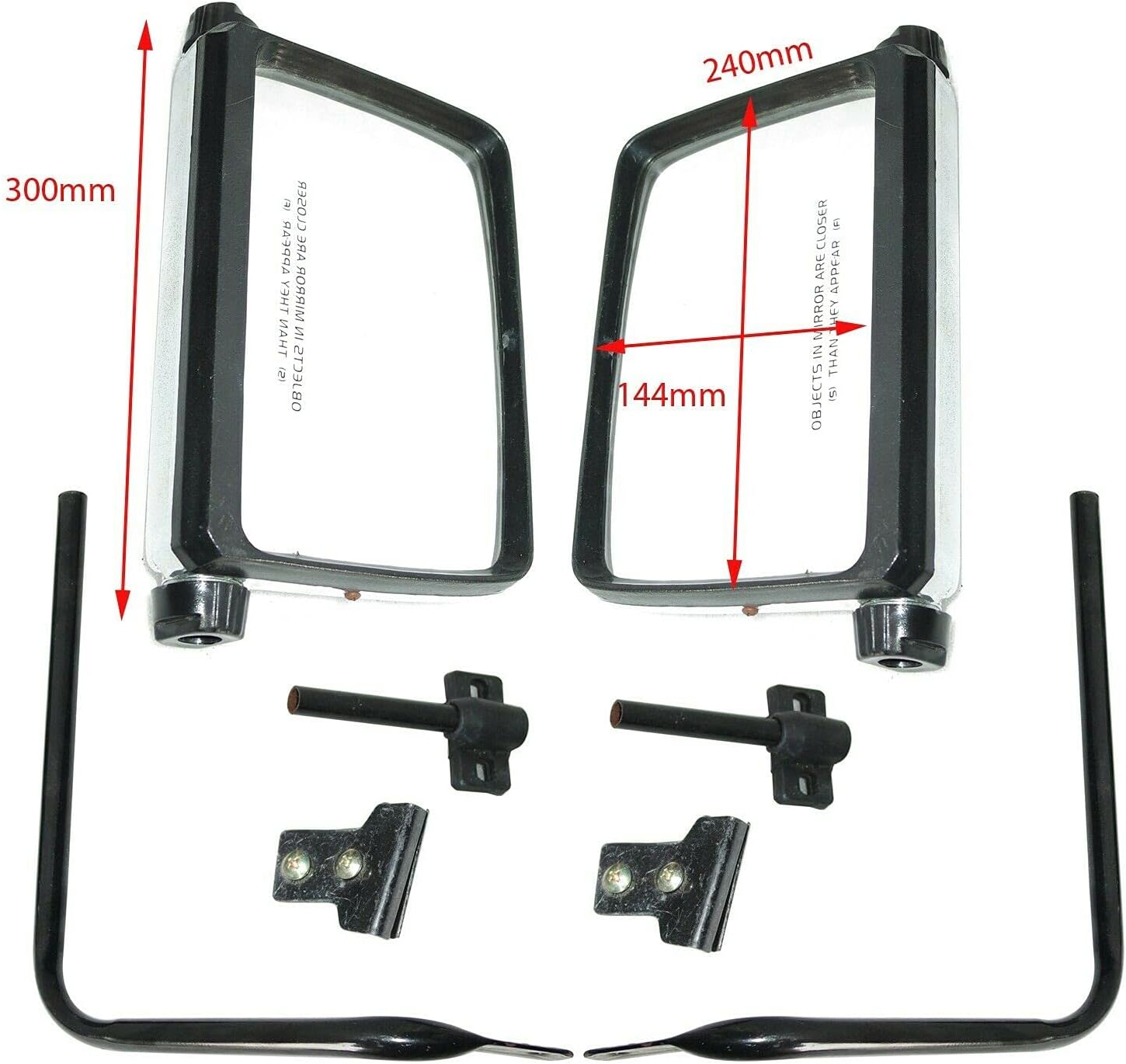 AEspares Suzuki Samurai SJ410 SJ413 Side Exterior Rear View Mirror Set Chrome Finish