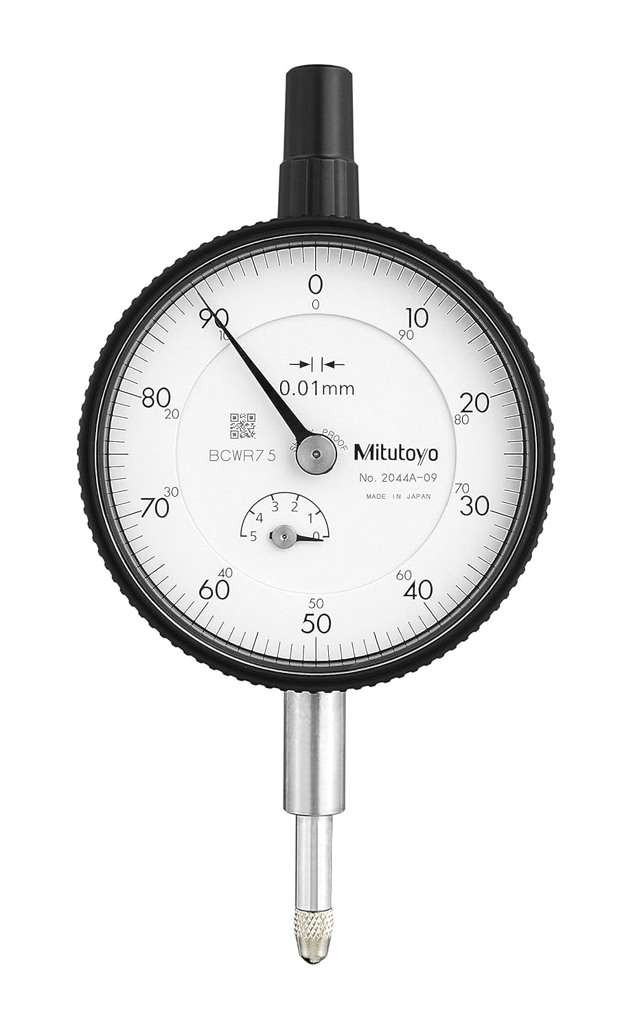 Mitutoyo 2044A-09 Dial Indicator DG 0.01 Grad, 0-5mm Range