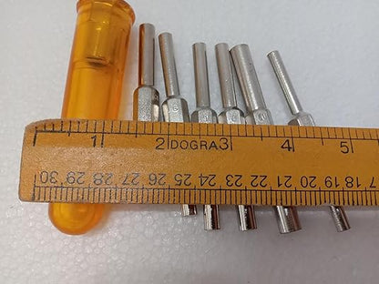 Clock Winding & Let Down Release Tool (Sizes 2.5-5.75mm) - Mainspring Let Down Tool with 6 Key Shafts - Steel (Nickel Plated) with Plastic Handle