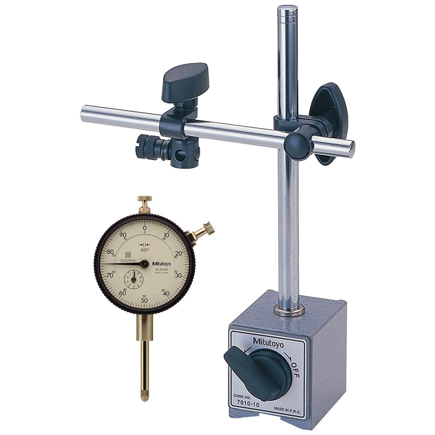 Mitutoyo 64PKA079B MAGNETIC STAND W/DIAL INDICATOR (2416A)